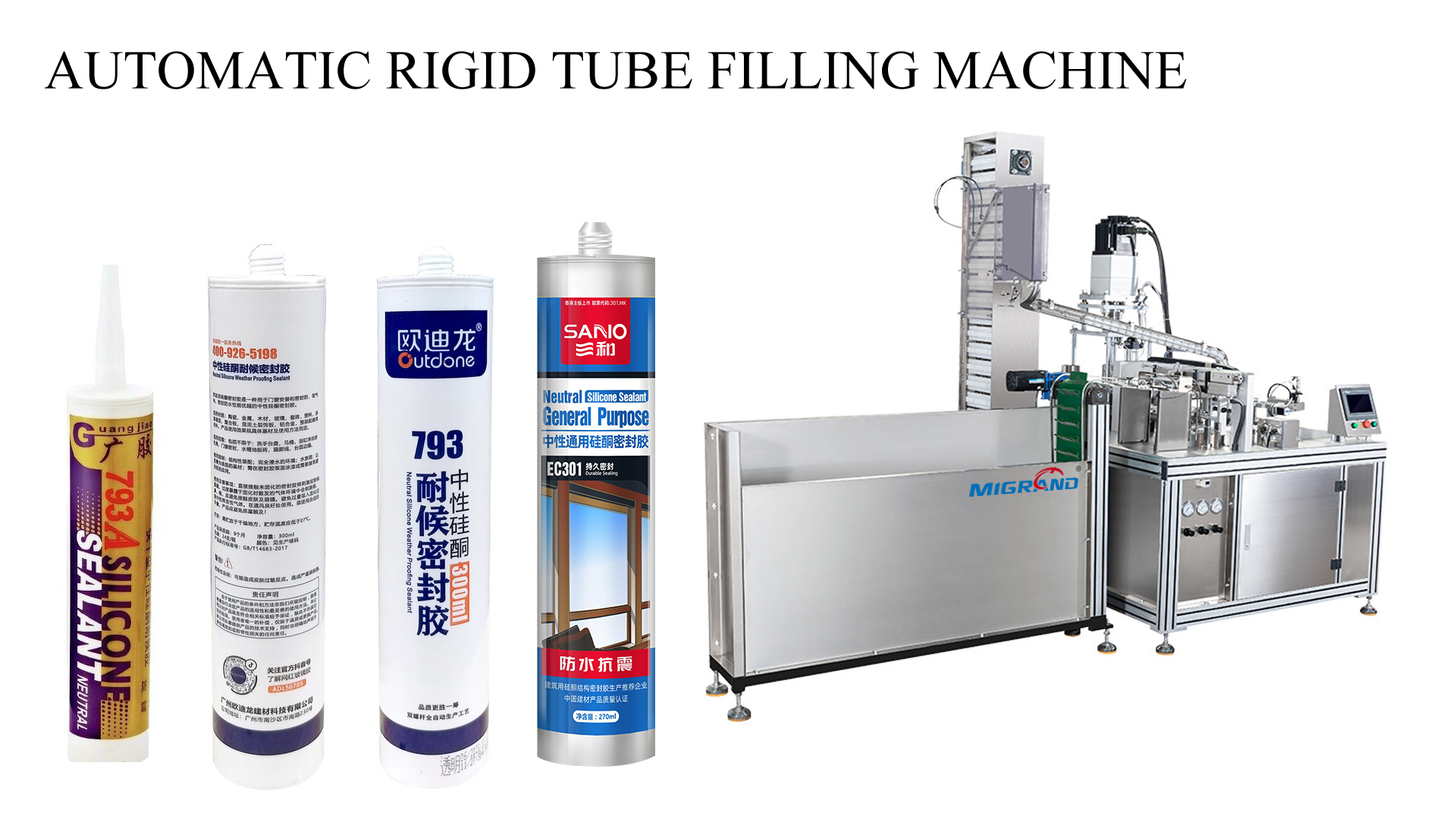 AUTOMATIC RIGID TUBE FILLING MACHINE MACHINE DE REMPLISSAGE AUTOMATIQUE DE TUBES RIGIDES