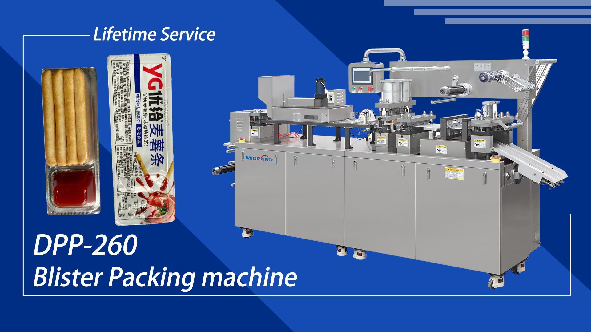 Machine de conditionnement sous blister de bâtonnets de biscuits Iran-Ketchup Cup