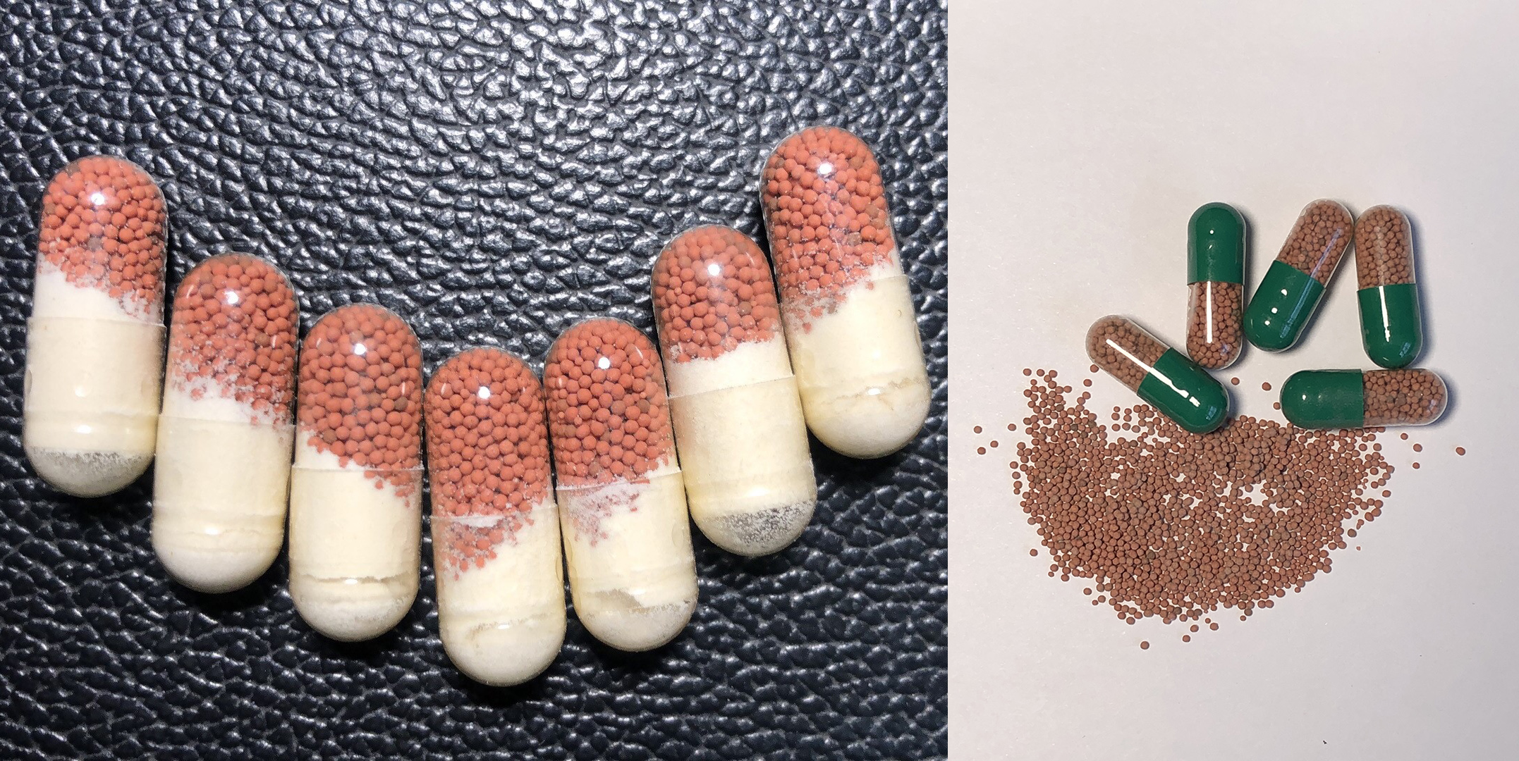 capsule de poudre et de microgranul&eacute;s