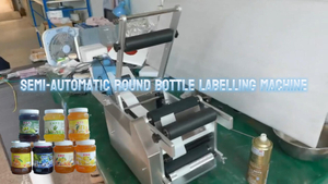 Machine à étiquetage de bouteille ronde semi-automatique