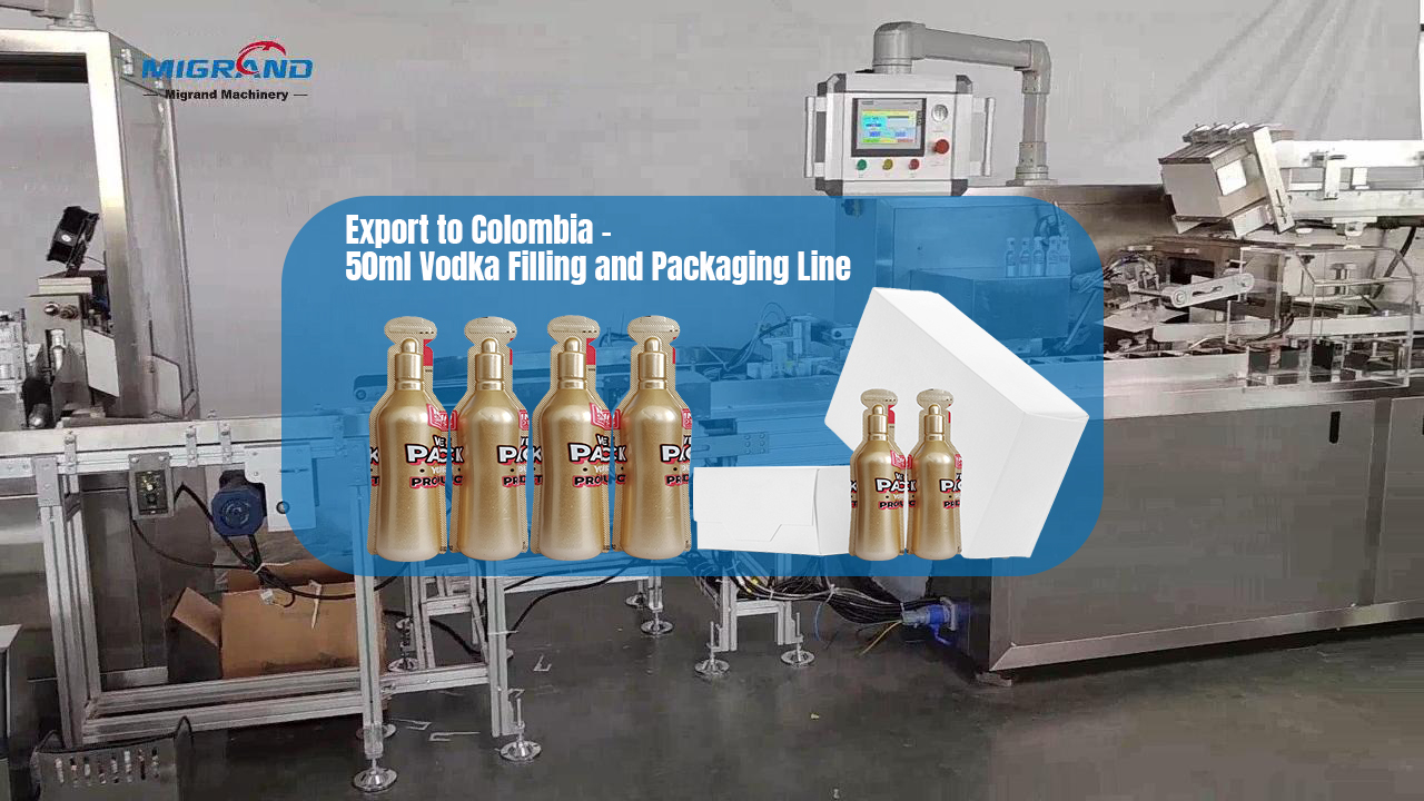 Exportation vers la Colombie - Ligne de remplissage et de conditionnement de vodka 50 ml